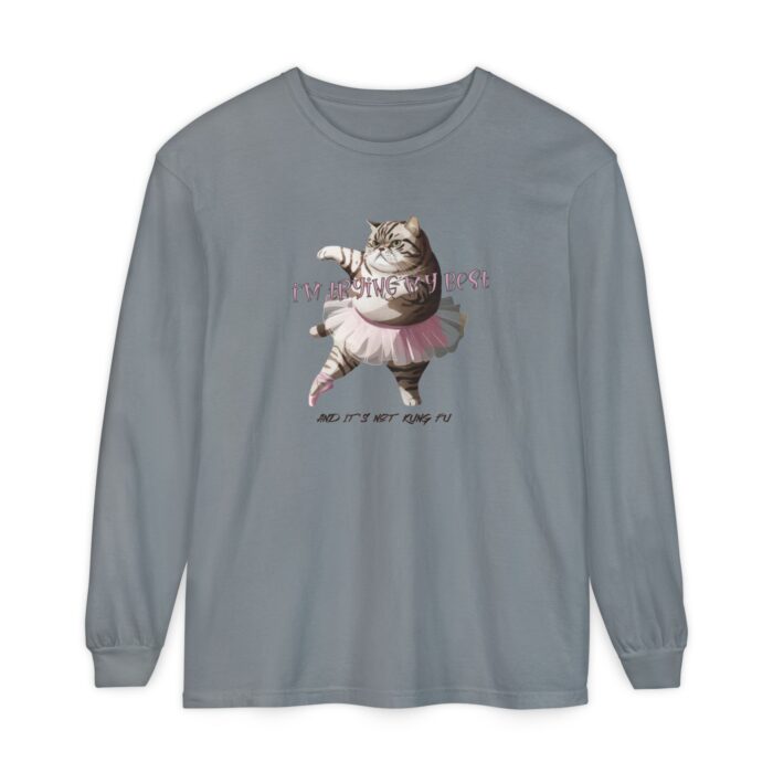 It's not kung fu Unisex Garment-dyed Long Sleeve T-Shirt - Image 45