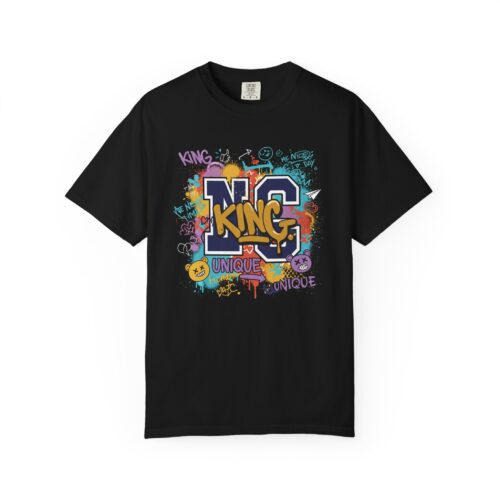 Unisex Garment-Dyed T-Shirt - Colorful 'King' Graphic Tee for Trendsetters