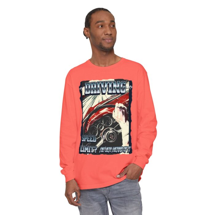 Driving Unisex Garment-dyed Long Sleeve T-Shirt - Image 15