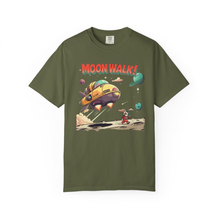 Playful Space-Themed Unisex T-Shirt, Moon Walk Graphic Tee, Astronaut Shirt, Gift for Kids, Sci-Fi Apparel - Image 5