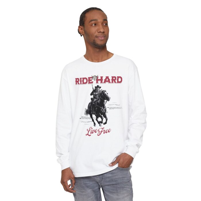 Ride hard Unisex Garment-dyed Long Sleeve T-Shirt - Image 15