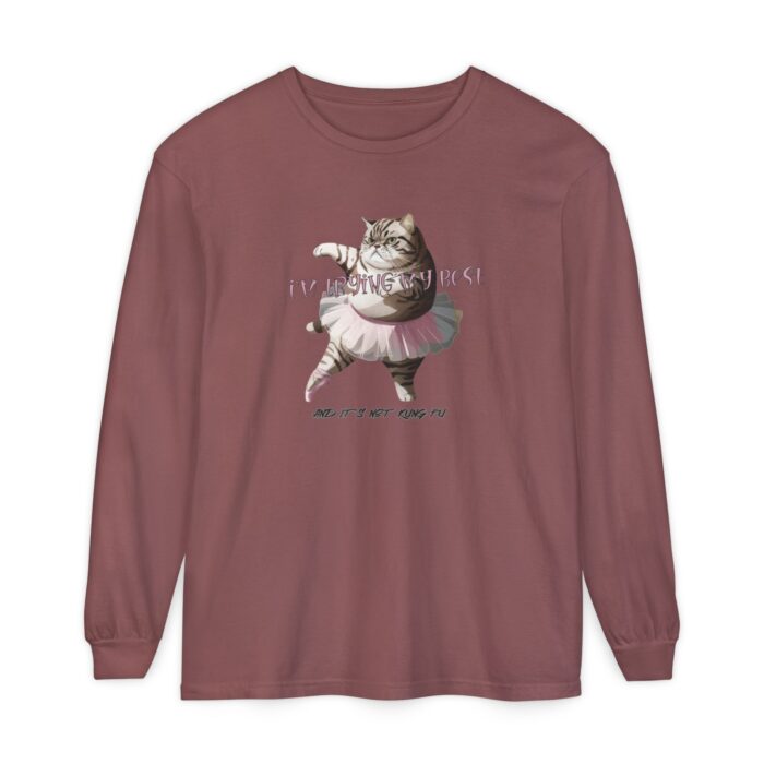 It's not kung fu Unisex Garment-dyed Long Sleeve T-Shirt - Image 13
