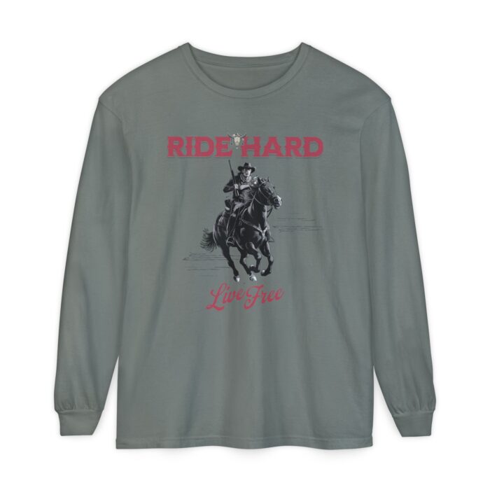 Ride hard Unisex Garment-dyed Long Sleeve T-Shirt - Image 33