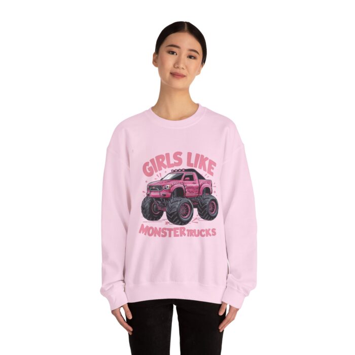 Girls like monster trucks Unisex Heavy Blend™ Crewneck Sweatshirt - Image 4