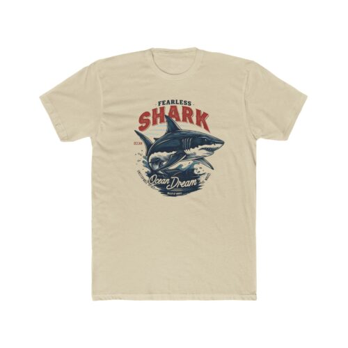 Fearless Shark Unisex Cotton Crew Tee - Ocean Adventure Shirt, Beachwear, Gift for Marine Life Lovers