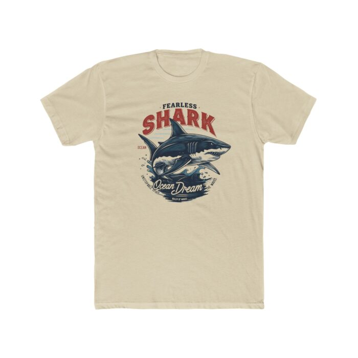 Fearless Shark Unisex Cotton Crew Tee - Ocean Adventure Shirt, Beachwear, Gift for Marine Life Lovers