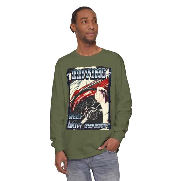 Driving Unisex Garment-dyed Long Sleeve T-Shirt - Image 35
