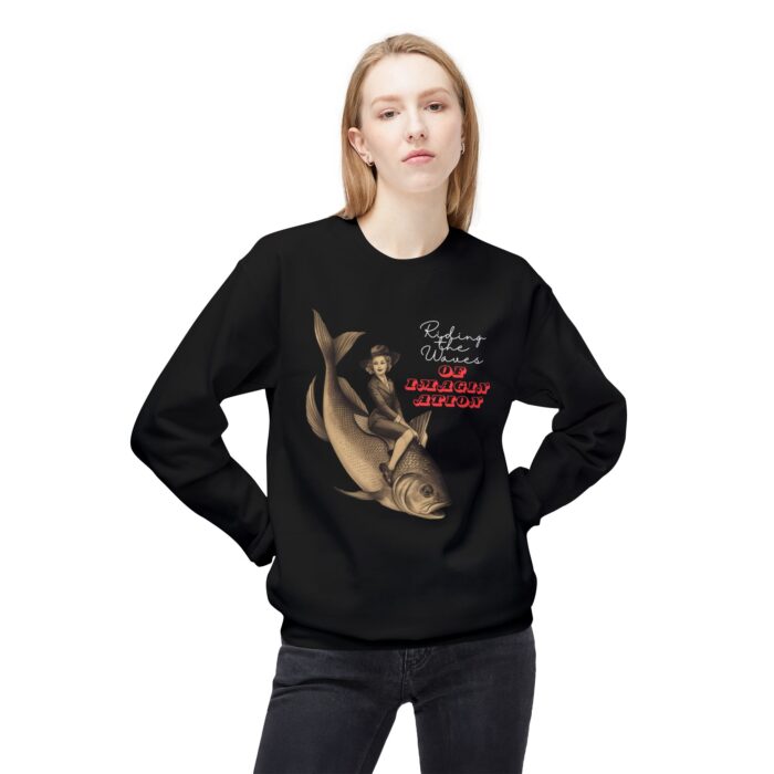 "Riding the Waves of Imagination" Unisex Midweight Softstyle Fleece Crewneck Sweatshirt - Image 11