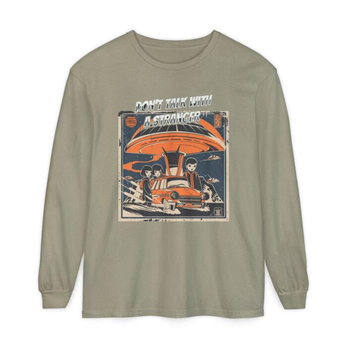 Don't Talk with a Stranger Unisex Garment-dyed Long Sleeve T-Shirt - Image 53