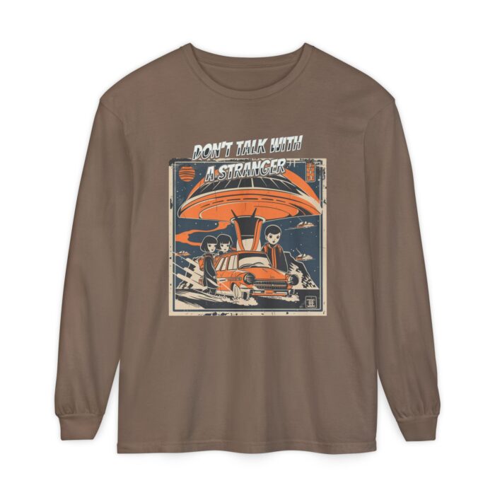 Don't Talk with a Stranger Unisex Garment-dyed Long Sleeve T-Shirt - Image 61