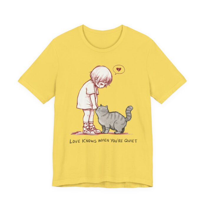 Cute Cat Lover Tee, Animal Graphic Shirt, Gift for Cat Mom, Funny Pet Lover Apparel, Love Knows When You're Quiet T-Shirt - Image 27