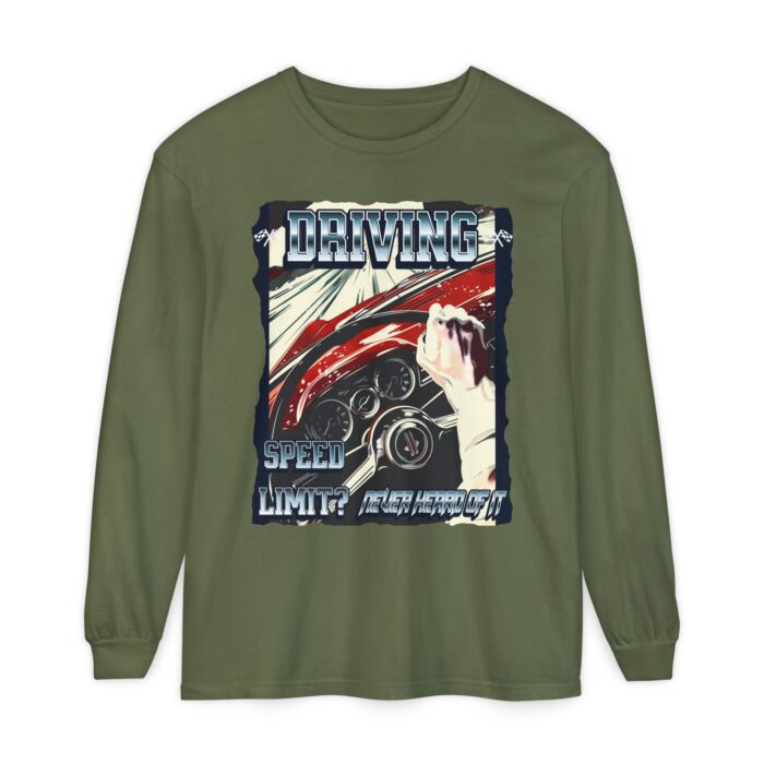 Driving Unisex Garment-dyed Long Sleeve T-Shirt - Image 33