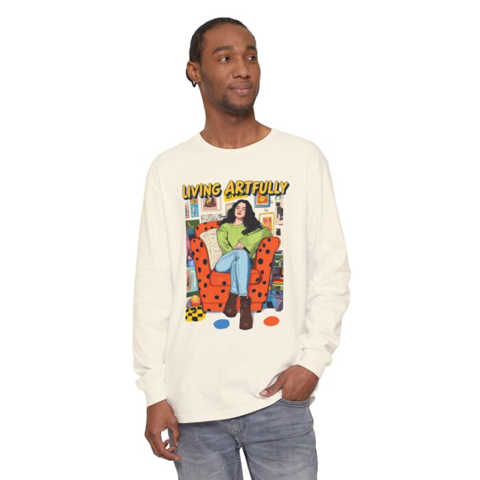 Living Artfully Unisex Garment-dyed Long Sleeve T-Shirt - Image 35