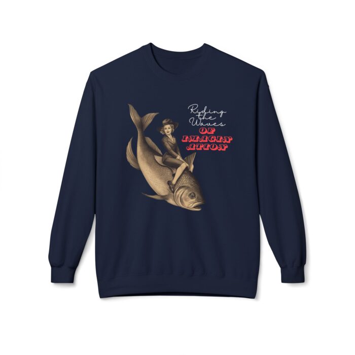 "Riding the Waves of Imagination" Unisex Midweight Softstyle Fleece Crewneck Sweatshirt - Image 21