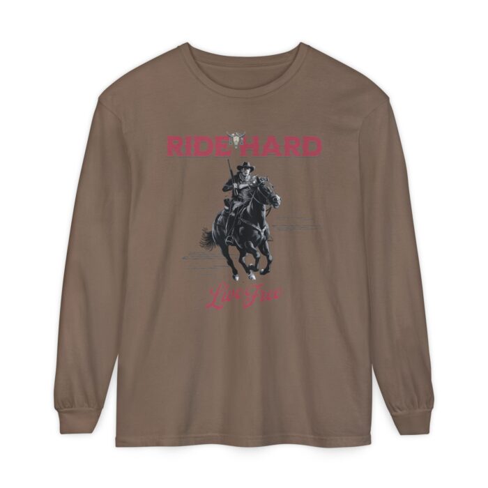 Ride hard Unisex Garment-dyed Long Sleeve T-Shirt - Image 61