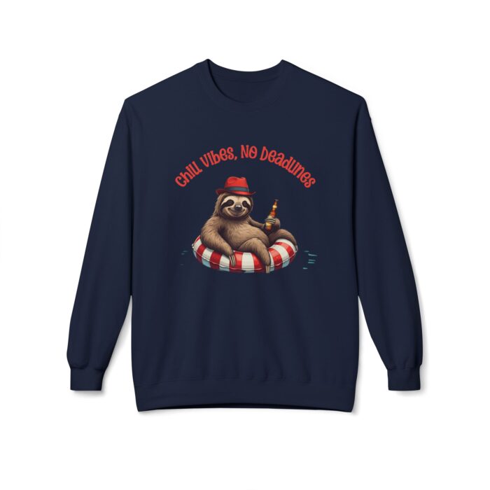 Chill vibes no deadline Unisex Midweight Softstyle Fleece Crewneck Sweatshirt - Image 13