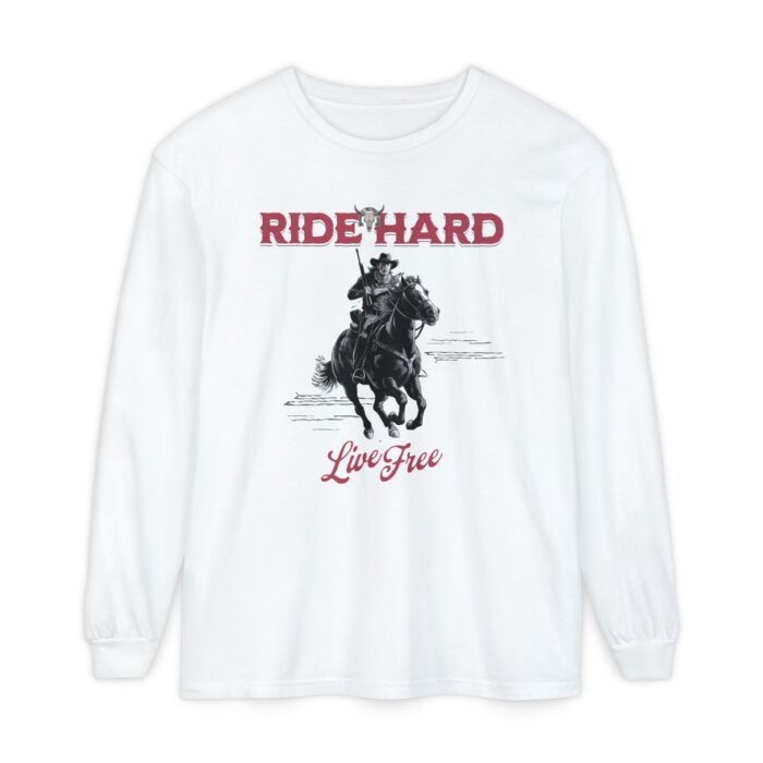 Ride hard Unisex Garment-dyed Long Sleeve T-Shirt - Image 13