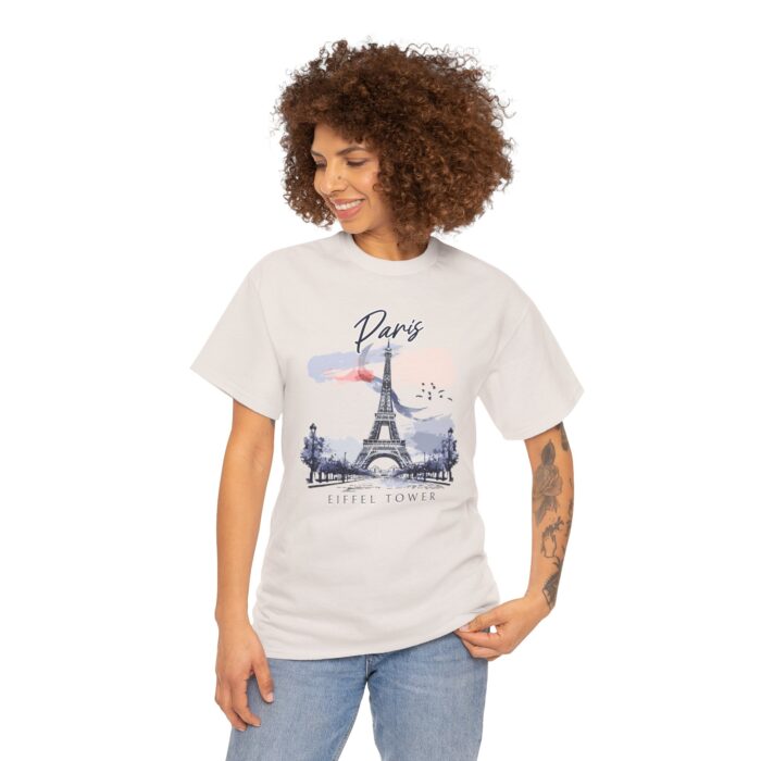 Paris Eiffel Tower Unisex Heavy Cotton Tee, Travel Shirt, Gift for Travelers, Vacation Shirt, Paris Lover Apparel - Image 8