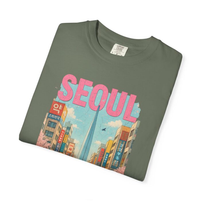 Seoul Inspired Unisex Garment-Dyed T-Shirt - Trendy Streetwear with Cityscape Design - Image 27