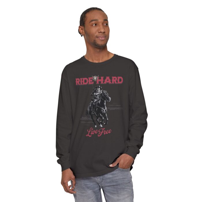 Ride hard Unisex Garment-dyed Long Sleeve T-Shirt - Image 47