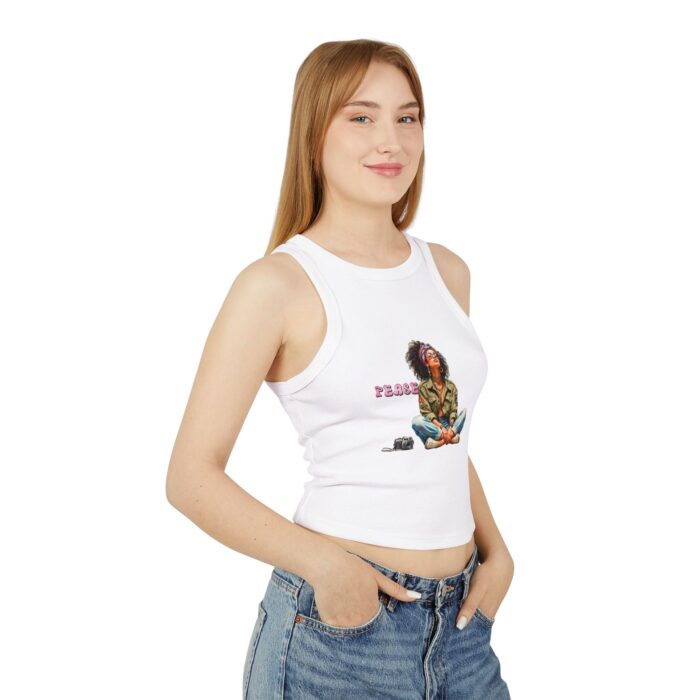 Peaceful Vibes Women's Micro Rib Racer Tank Top, Summer Crop Top, Festival Wear, Yoga Top, Inspirational Tee