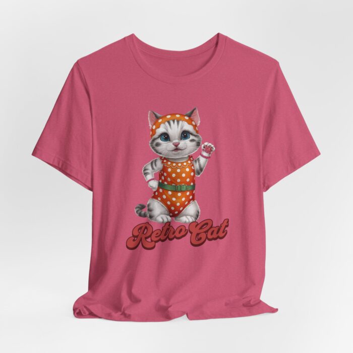 Retro Cat Unisex Tee, Fun Cat Shirt, Summer Vibes T-Shirt, Gift for Cat Lovers, Cute Animal Apparel - Image 42
