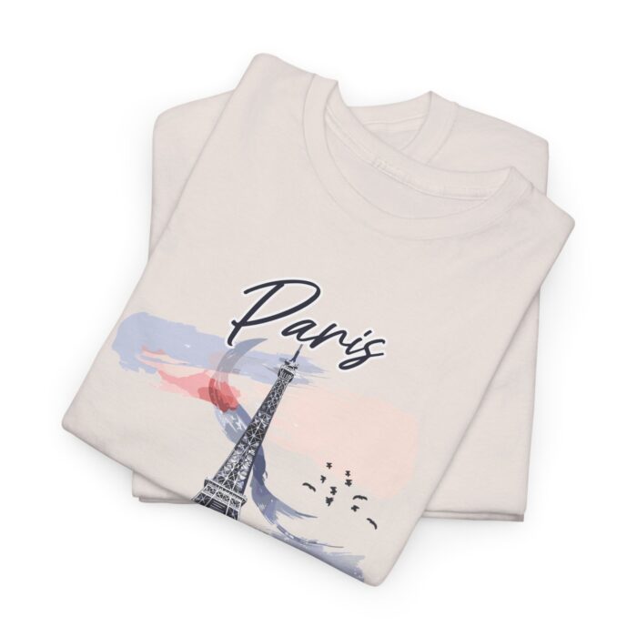 Paris Eiffel Tower Unisex Heavy Cotton Tee, Travel Shirt, Gift for Travelers, Vacation Shirt, Paris Lover Apparel - Image 6