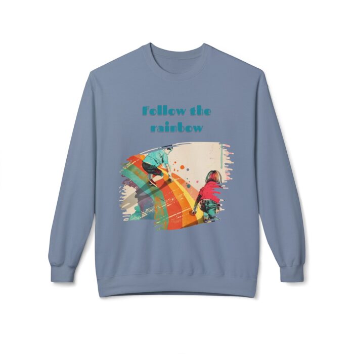 Follow the rainbow Unisex Midweight Softstyle Fleece Crewneck Sweatshirt - Image 45