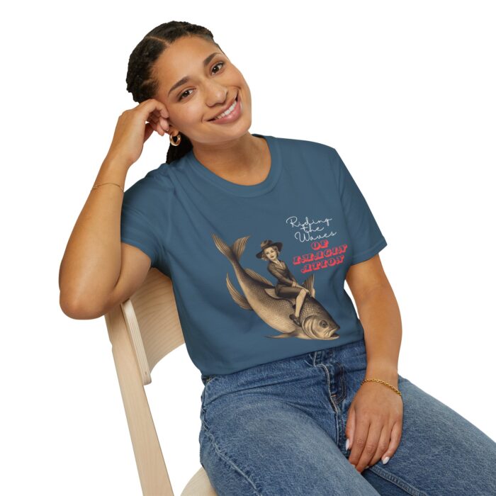 Whimsical Fishing Adventure T-Shirt | Fun Graphic Tee for Outdoorsy Types, Gift for Fishermen, Unisex T-Shirt, Casual Wear, Vintage Style - Image 7