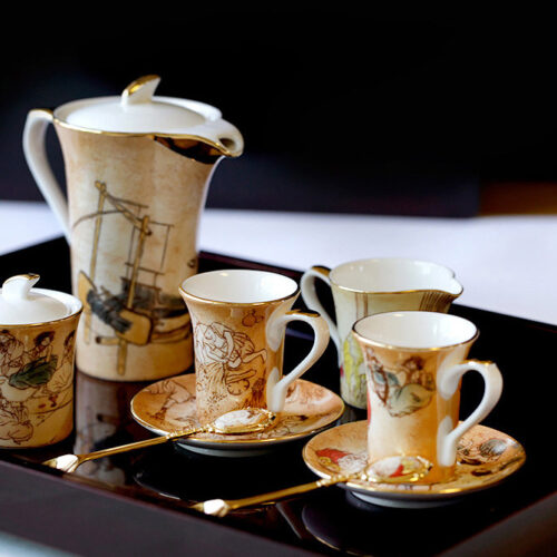 Star Gift Korean Traditional Painting Corto Espresso Coffee Set