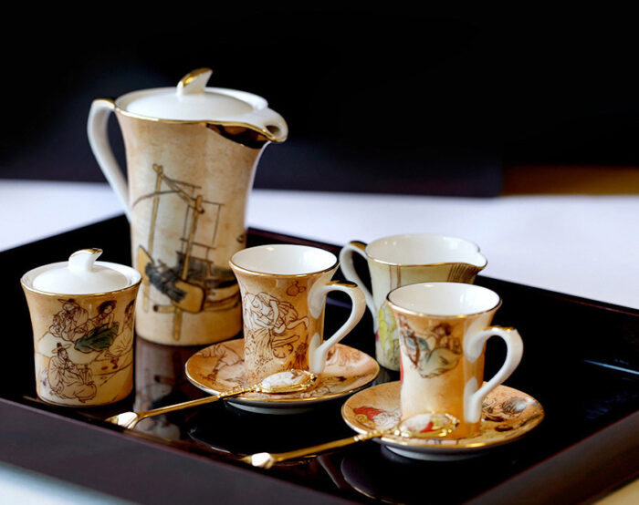 Star Gift Korean Traditional Painting Corto Espresso Coffee Set