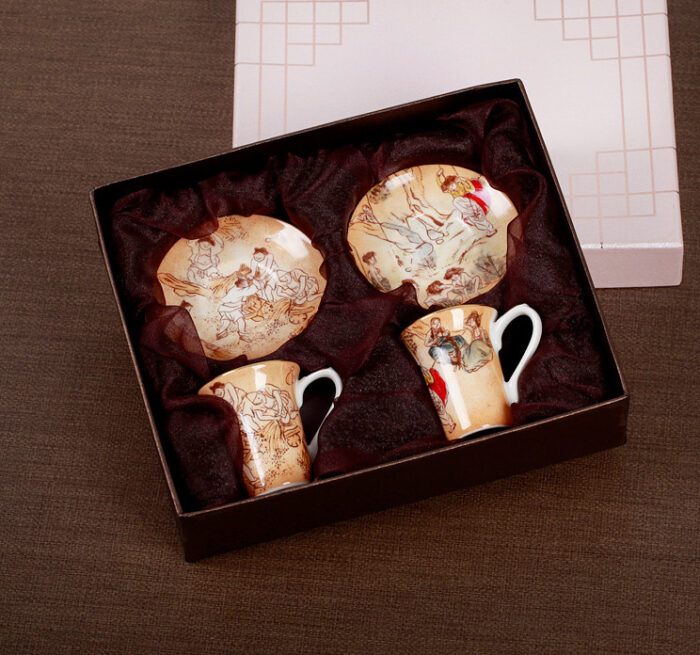 Star Gift Genre Painting Mini Espresso Teacup Set (for 2)