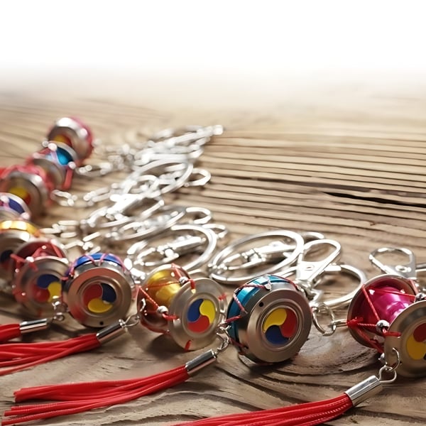 "meta_description": "Discover Korean souvenirs with this 10-piece Bukjanggu Keychain Set. Perfect keepsakes!",