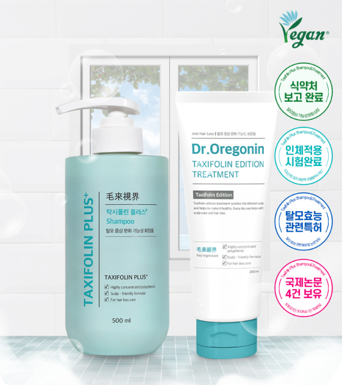 Dr.Oregonin Taxifolin Shampoo 500ml / Taxifolin Edition Treatment 200ml Hair Loss Care Set - Cosmetics