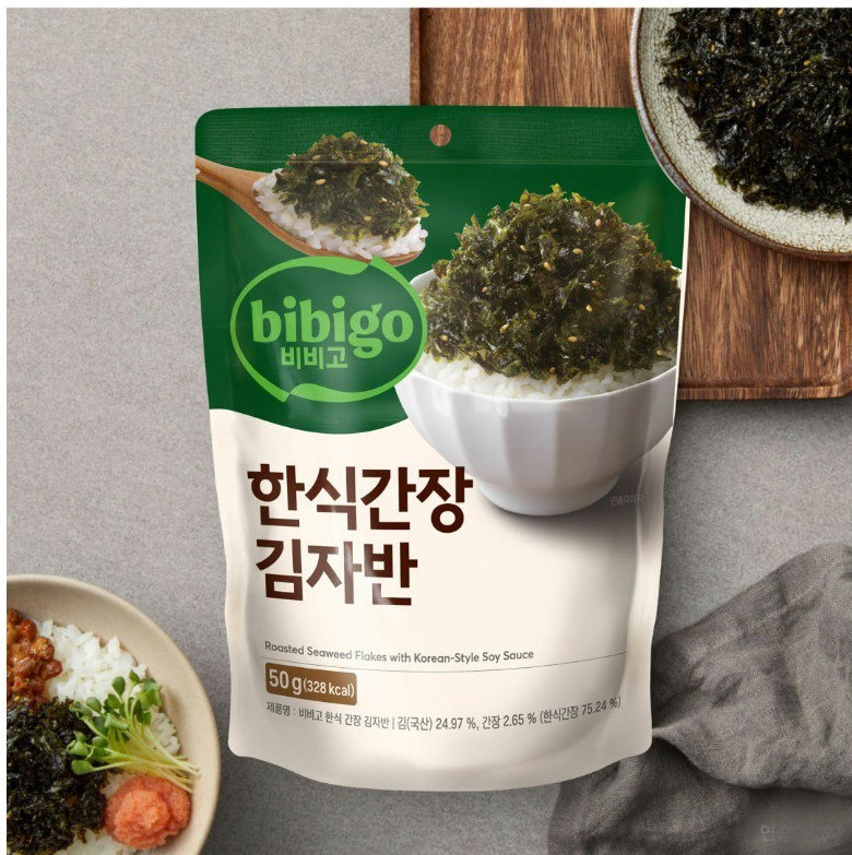 Bibigo Korean Soy Sauce Roasted Seaweed Flakes 50g × 2 Packs