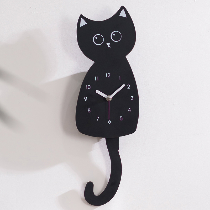 FLAITO New Black Cat Silent Wall Clock - Image 3