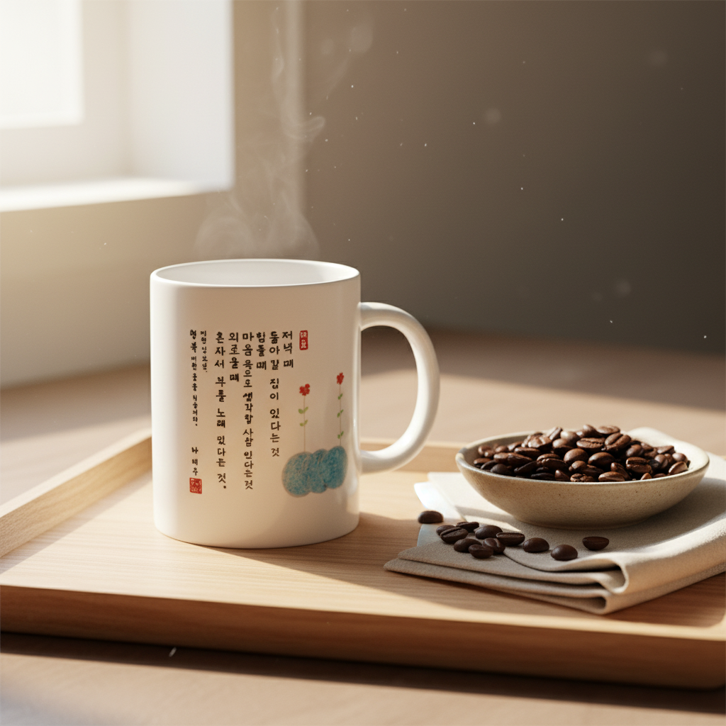 RENUERS Korean Poet Na Tae-ju Goods Wild Flower Mug