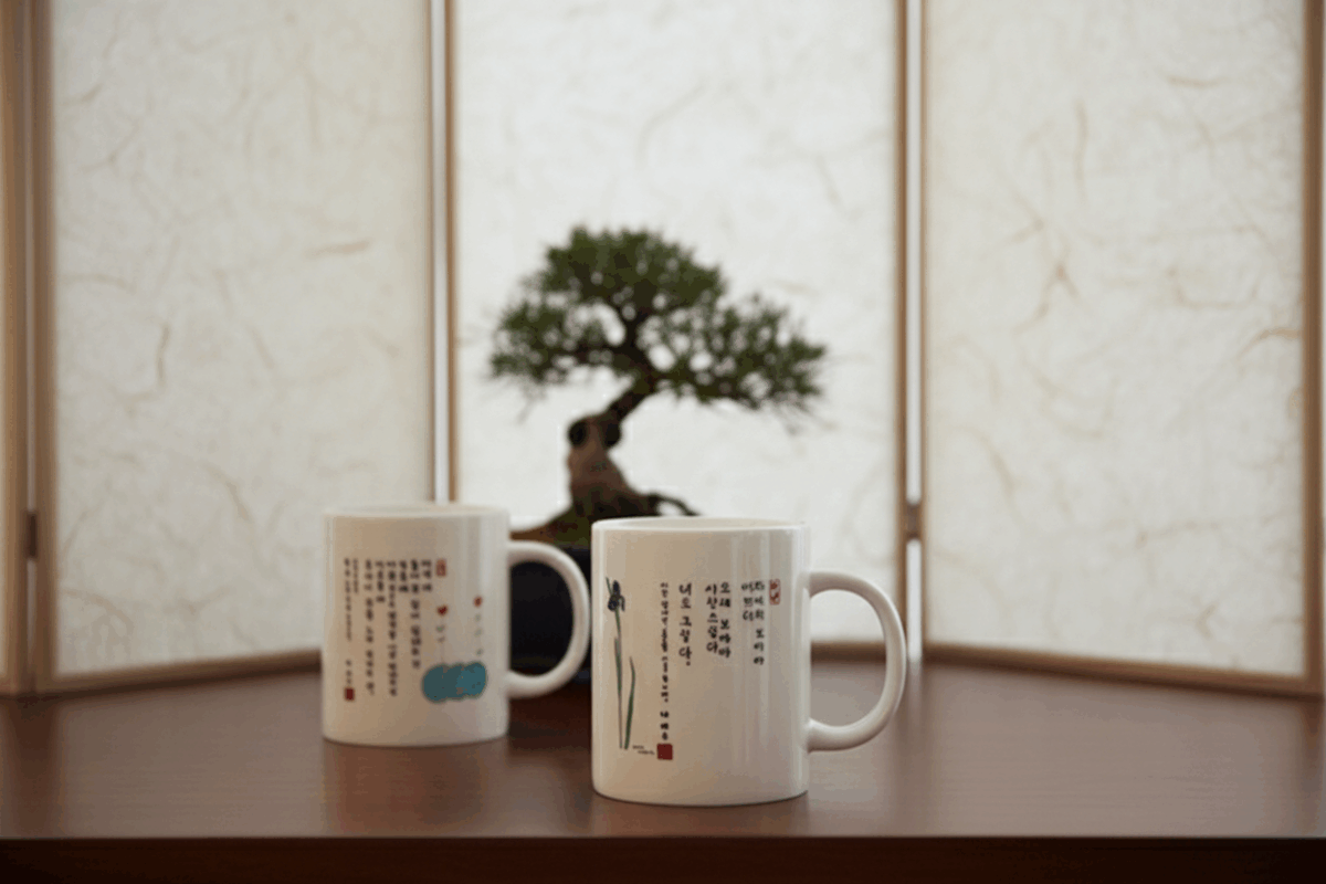 RENUERS Korean Poet Na Tae-ju Goods Wild Flower Mug - Image 3