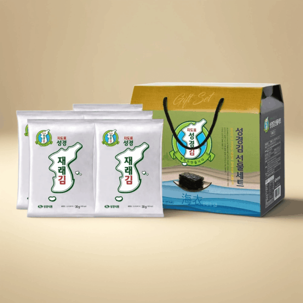 Jidopyo Seonggyeong Kim Happy E Gift Set - Premium Roasted Seaweed 30g x 5