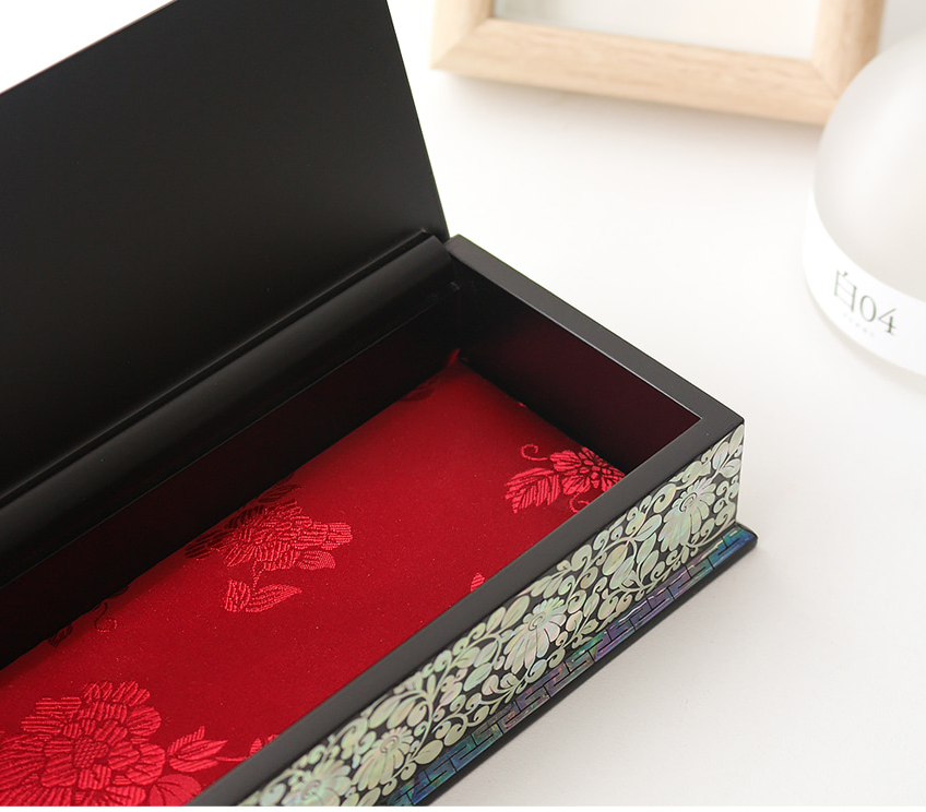 Mother-of-pearl Lacquerware Colored Flower Arabesque Automatic Mother-of-pearl Brush Holder - Image 2