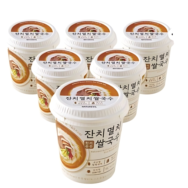 NATUREVIL Gluten-Free Rice Noodle Cup - Anchovy Broth Flavor 48g*6 Pack