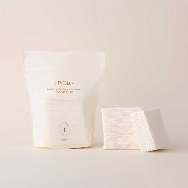 Heveblue Bleach-free Biodegradable Stretchy 100% Cotton Pads