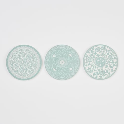Korean Celadon Ceramic Coaster - Traditional Goryeo Patterns by Kim Tae-san
