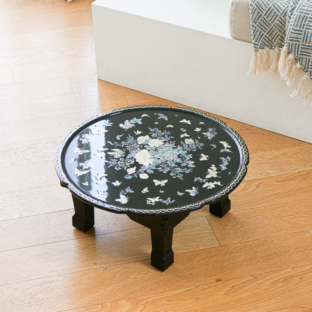 Najeonchilgi Vivid Butterfly Peony Round Folding Table 45cm - Image 3