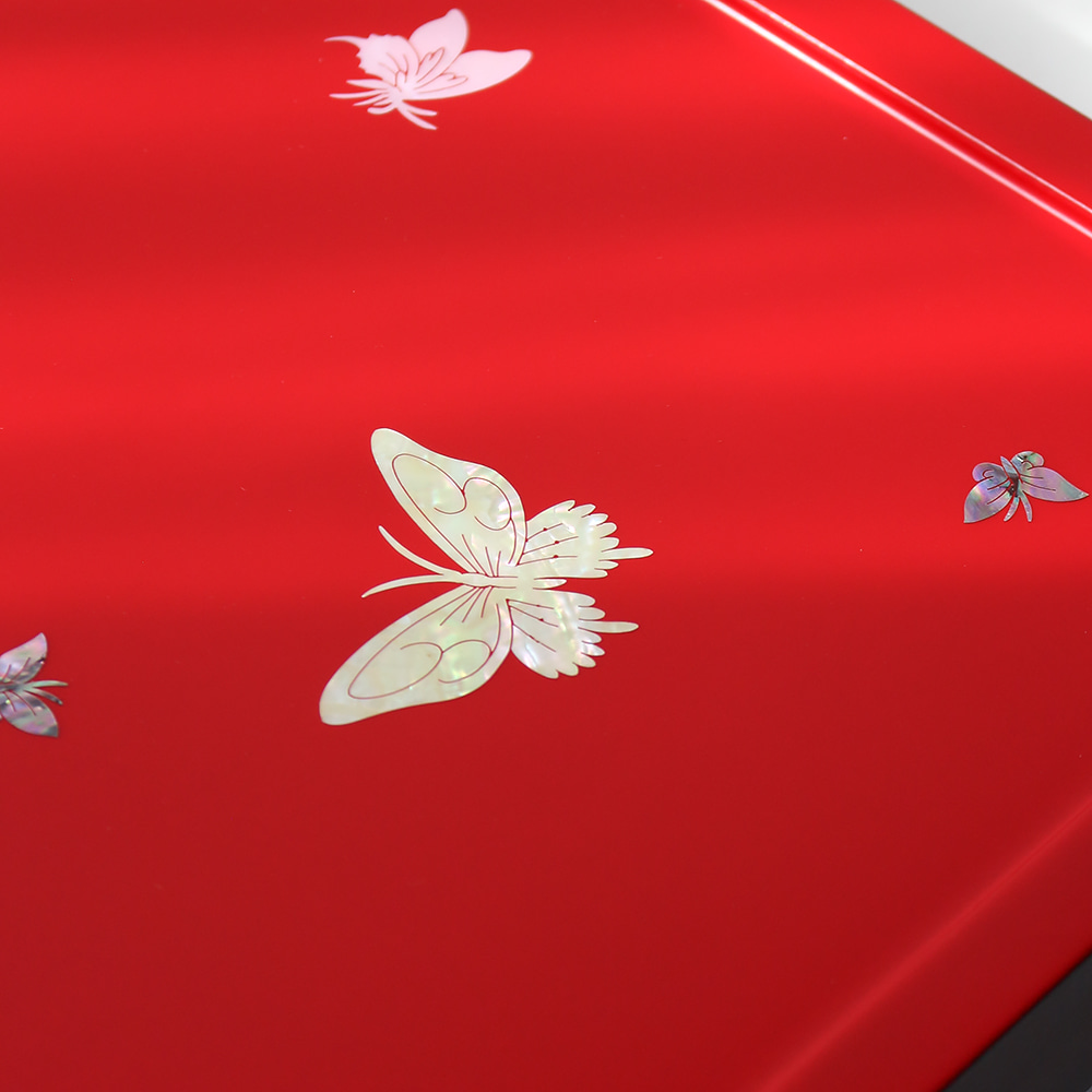 Najeonchilgi Mother-of-Pearl Butterfly Tea Tray - Antique Style Rectangle - Image 8