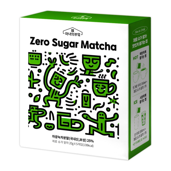 Witchs Kitchen Premium Zero Sugar Boseong Matcha 20g x 5 Sticks