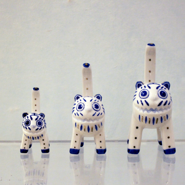 K-Heritage White Porcelain Kokdu Tiger Figurine Small