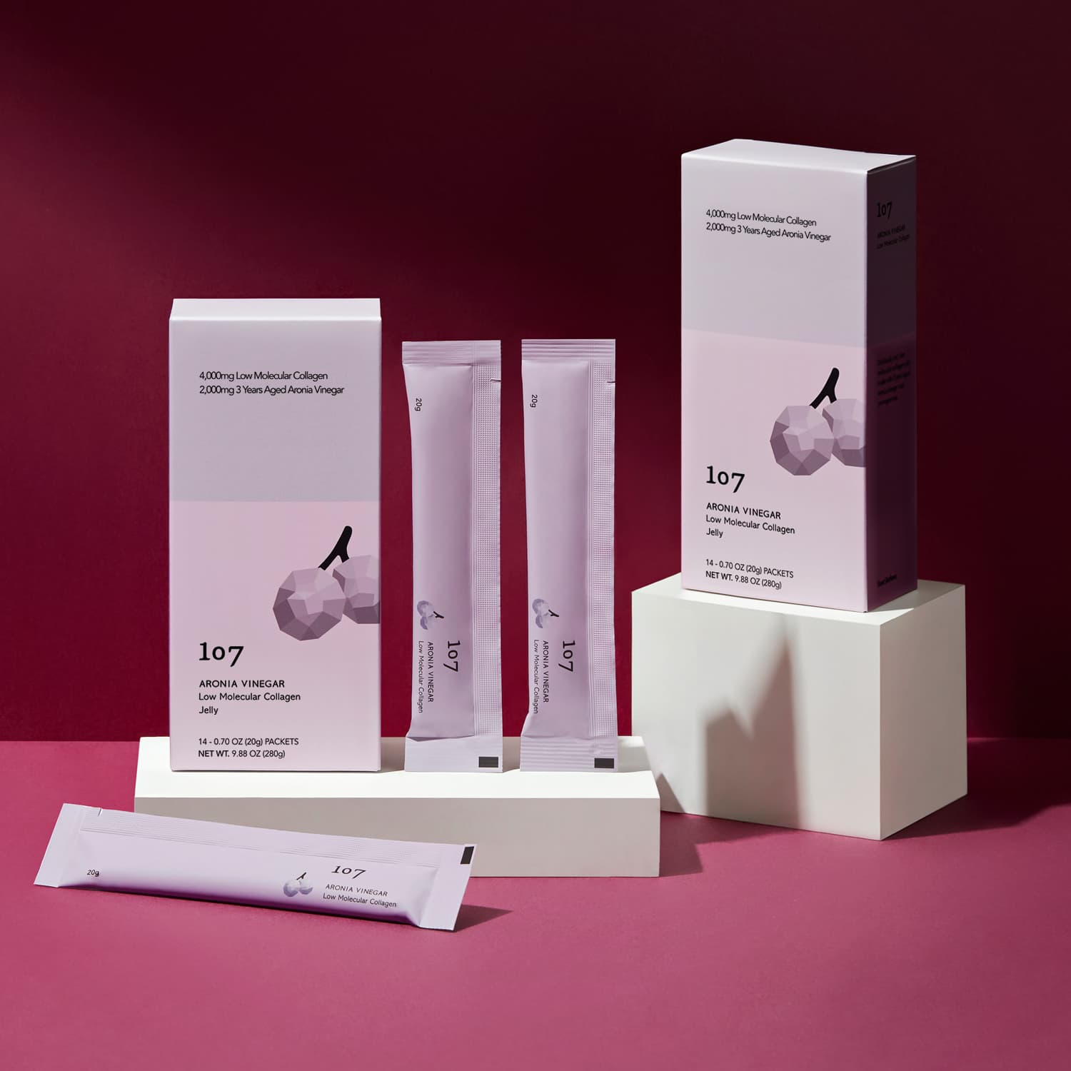 107 Aronia Vinegar Low Molecular Collagen 20g x 14 Packets - Image 4