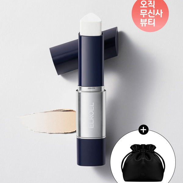 ELROEL Blanc Cover Cream Stick Navy 13g Double Set (2pcs) with Leather Pouch
