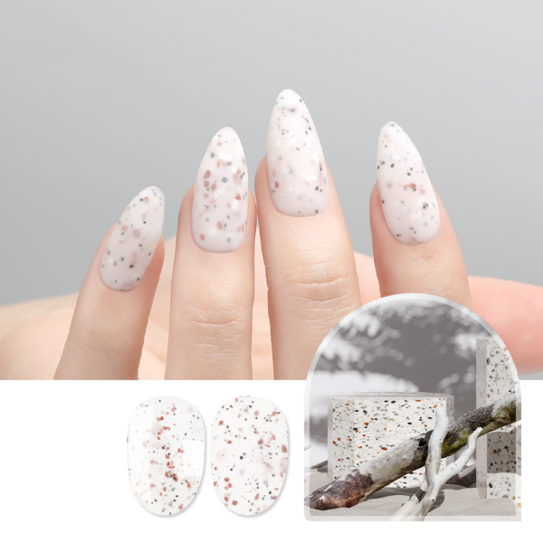 JelloJello JS-25 Blanc Terrazzo Gel Polish